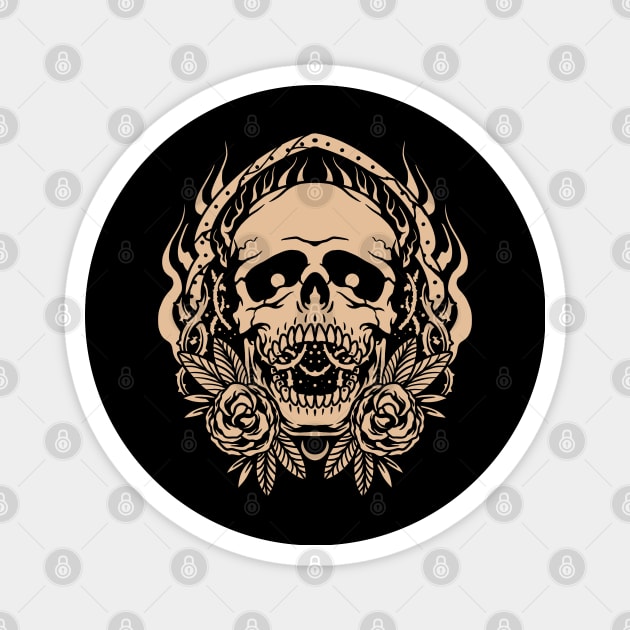 black rose skull tattoo Magnet by donipacoceng